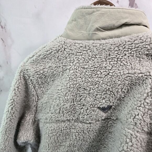 Columbia Jacket Womens XL Purple Fleece PFG Sherpa Teddy Fuzzy Mock - Picture 6 of 12